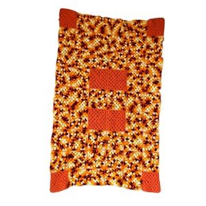 Handmade VTG 70’s Crochet Rectangle Afghan Lap Blanket Throw 41" x 27"